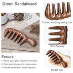 Hair Comb Wooden Wide Tooth Combs for Curly, Natural Golden Sandalwood Thicken Hair Comb for Head Scalp Massager, Detangles Wet or Dry Curly, Thick, Wavy, Anti-static