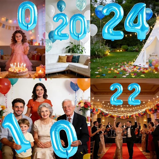 40 Inch Number 24 Balloons for 24th Birthday Party Decorations, 0-100 Jewelry - Image 7