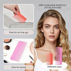 One large, one small, two-piece Wide Tooth Comb，No Handle Detangler Accessories，Large Hair Detangling Comb for Curly, Straight,Wet Dry Hair(Lavender Pink,Rose Red)