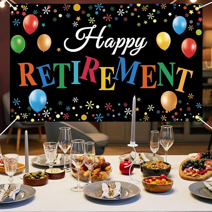 Retirement Banner, Large Happy Retirement Banner Backdrop, Farewell Party - Image 7
