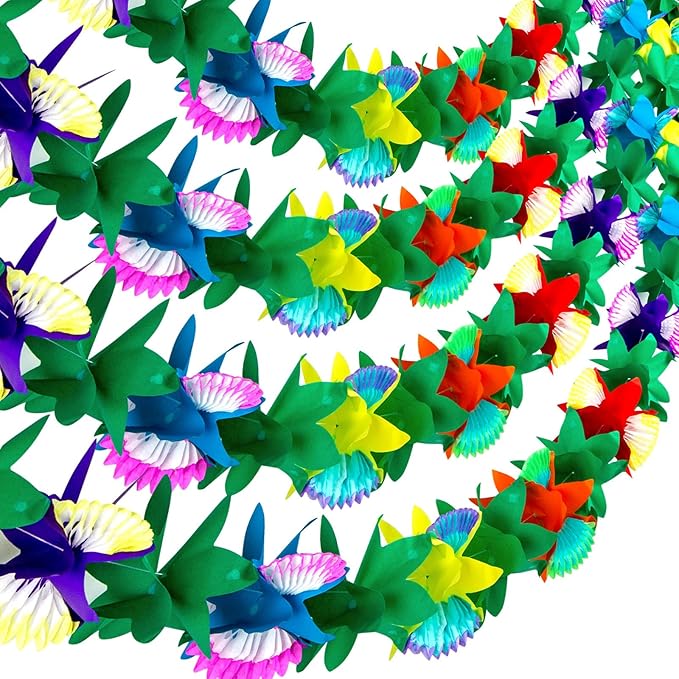 FUTUREPLUSX 4 Pack Tropical Hawaiian Garland Luau Party Decorations, 40ft | by FuturePlusX