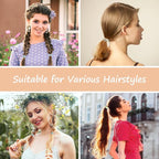 Boho Hair Ties with Beads, 25 PCS 5 Styles Cute Elastic Hair Bands for Thick or Thin Hair, No Damage Hair Tie Bracelets in Blue for Girls and Women