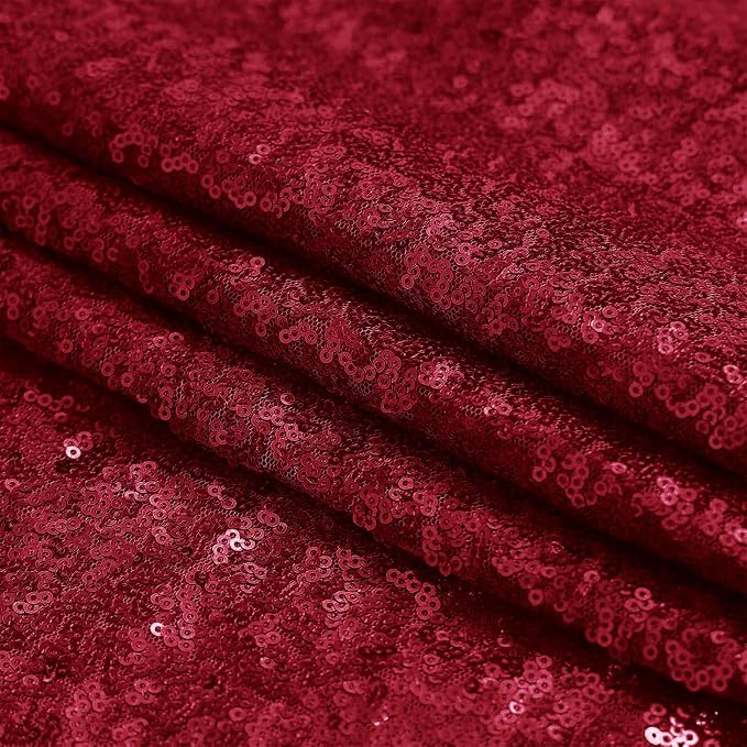Sugargirl Burgundy Sequin Backdrop Curtain 4FTx8FT Glitter Burgundy Background - Image 8