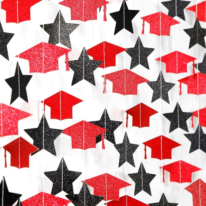 Red-Black Graduation-2026 Class Party-Decorations Garland - Image 2
