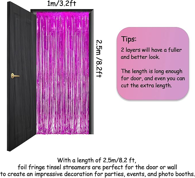 Magenta Tinsel Curtain Party Backdrop - Image 4