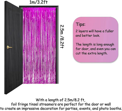 Magenta Tinsel Curtain Party Backdrop - Image 4