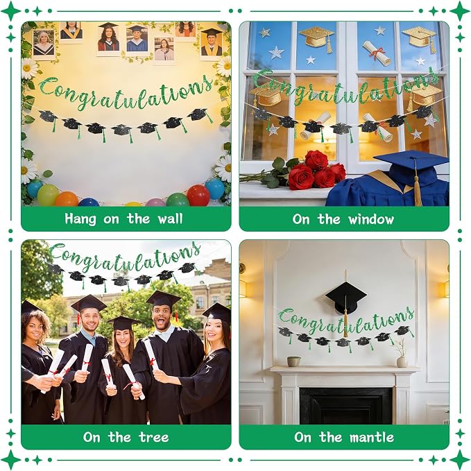 2026 Graduation Banners Party Decorations, Glitter Congratulations - Image 5