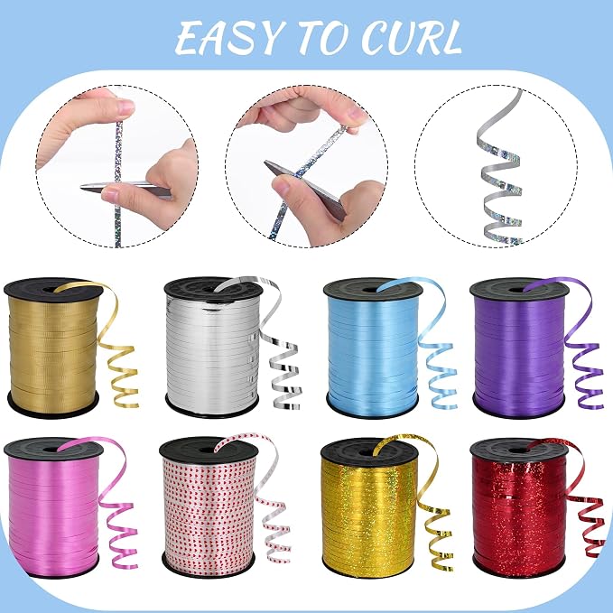 500 Yards Silver Shiny Metallic Curling Ribbon - Image 3