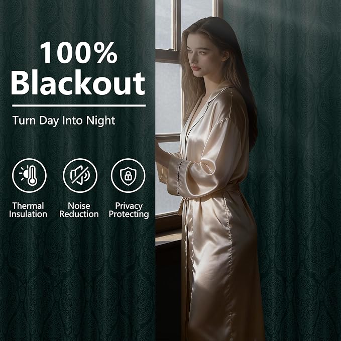 DWCN 100% Blackout Curtains for Bedroom 63 Inch Long - Image 3