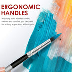 DUGATO Artist Paint Brush Set (10 Sizes) - Fine Tip Round Synthetic Brushes for Watercolor, Acrylic, Gouache, Oil Painting & Crafts - Professional Quality Art Supplies