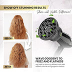Herbishh Hair Dryer Diffuser Attachment for Even Heat Distribution, Universal Fit for Curly, Thick & Wavy Hair, Reduces Frizz & Adds Volume, Gifts for Her, Adjustable from 3.5 to 8 cm (Black)