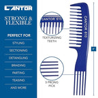 Cantor Lift Teasing Wide Tooth Comb - 5 Pack Chemical and Heat Resistant Detangler - Anti Static for All Hair Types - Durable and Lightweight