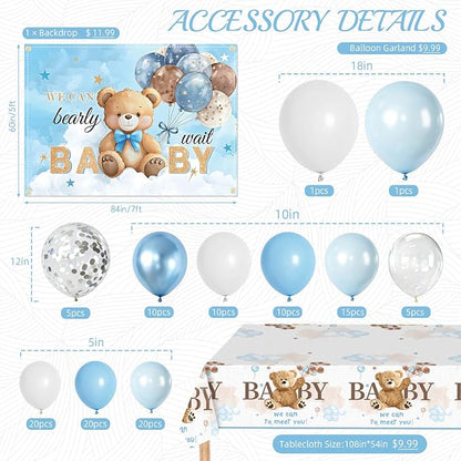 Bear Baby Shower Decorations We Can Bearly Wait Baby Shower Party Supplies - Image 2