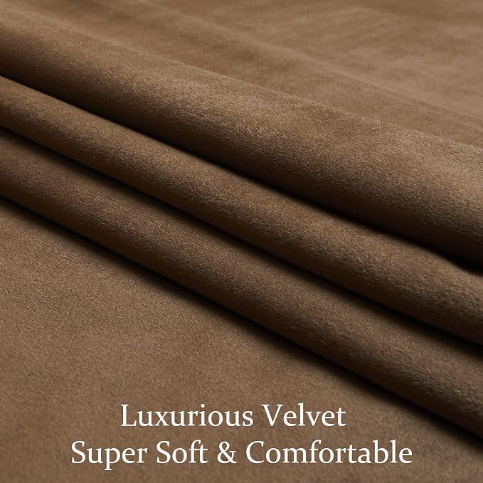 BULBUL Velvet Brown Blackout Curtains 102 inch Long - Image 6