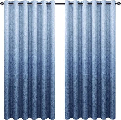 DWCN Navy Blackout Damask Curtains - Image 8