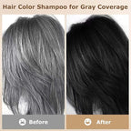 Limer Hair Dye Shampoo, Dark Brown 6-in-1 Natural Herbal Hair Color Shampoo, Semi-Permanent Gray Coverage with Pleasant Scent, Ammonia-Free Formula for Women & Men (460ml/15.55fl oz)
