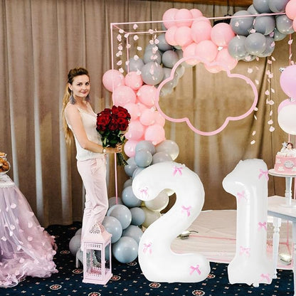 40 Inch White Number Balloons - Image 4
