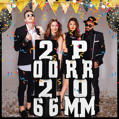 Queekay 8 Pcs Prom Column Standup Photo Booth Decorations 2026 Prom Backdrop - Image 5
