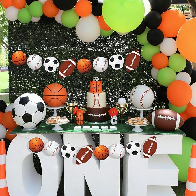 2 Pcs Sports Party Decorations Sport Party Banner Basketball Football Soccer - Image 4