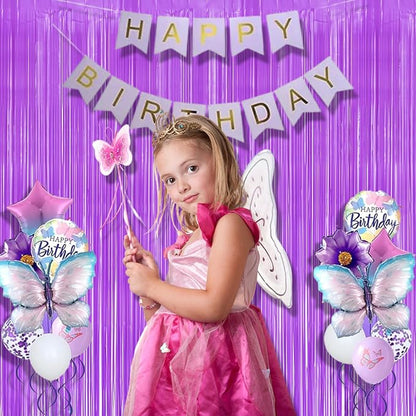 BRAVESHINE Purple Streamers Party Backdrop Pastel Fringe Curtains | 2 Pack | - Image 4