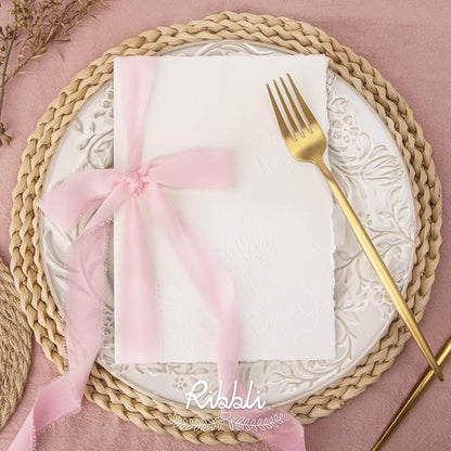 Ribbli Pale Blush Ribbon 1 Inch x 3 Rolls Total 24 Yards Light Pink Handmade - Image 2