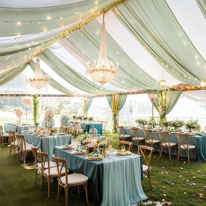 6 Panels Green Ceiling Drapes - Image 3