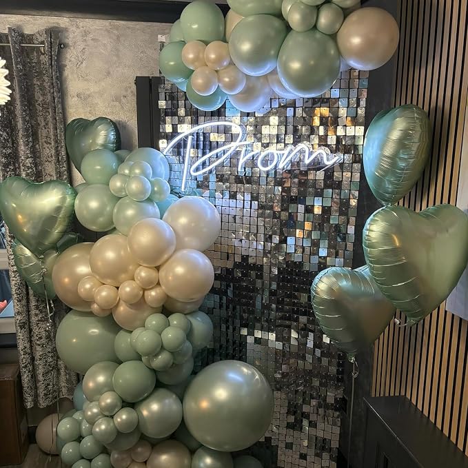 Sage Green Heart Foil Balloon, Light Green Heart Shaped Foil Balloons - Image 3