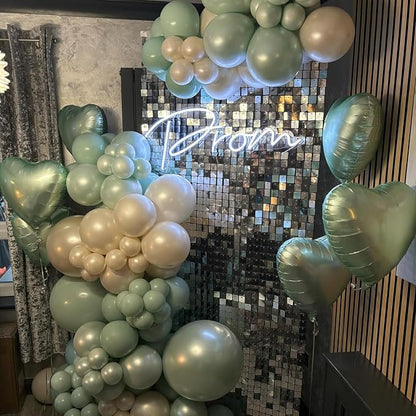 Sage Green Heart Foil Balloon, Light Green Heart Shaped Foil Balloons - Image 3