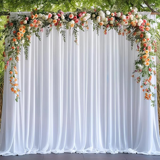 Asee'm White Backdrop Curtains Drapes by Aseem