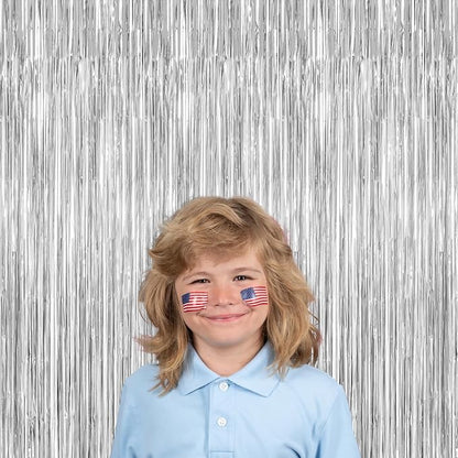 4 Pack Party Decorations, Metallic Silver Backdrop, Photo Booth Props Silver - Image 5