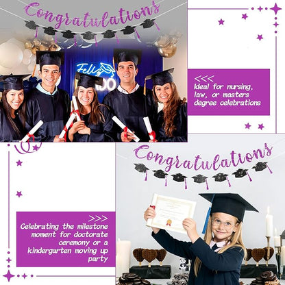 2026 Graduation Banners Party Decorations, Glitter Congratulations - Image 4