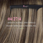 YoungSee Human Hair Tape in Extensions Brown Balayage Tape in Hair Extensions Dark Brown Ombre Blonde Seamless Tape-in Hair Extension Human Hair 22In Straight Hair Extension Long 20pcs 50g