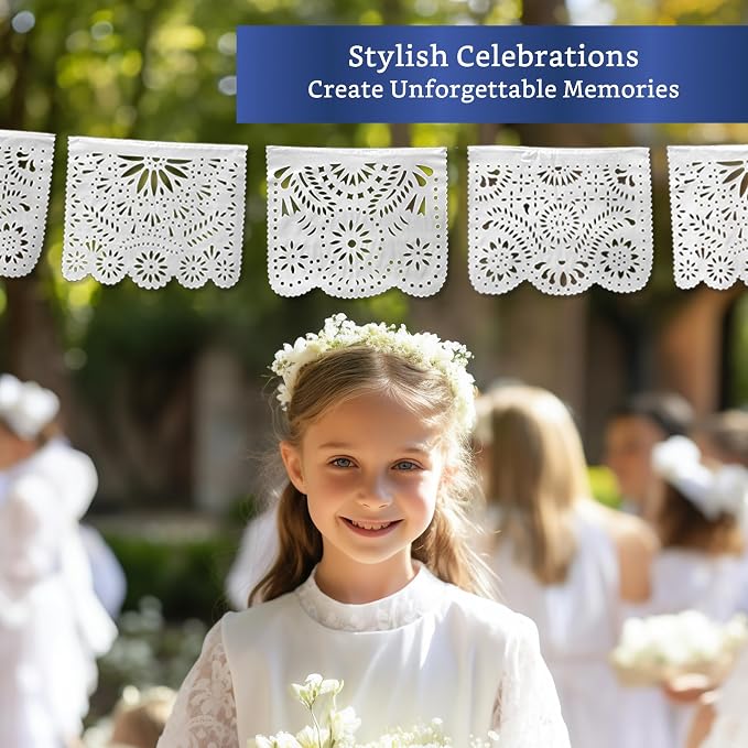 White Papel Picado Banner 5-pk - Image 5