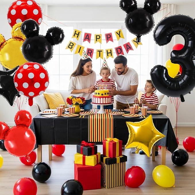 Vuzvuv Red Black Gold Foil Balloon Set - Image 4