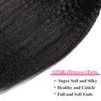 Seamless Kinky Straight Clip In Hair Extensions Invisible PU Weft Kinky Straight Clip Ins Human Hair Extensions 8pcs with 18Clips Per Set 120g(22inch,Natural Black)