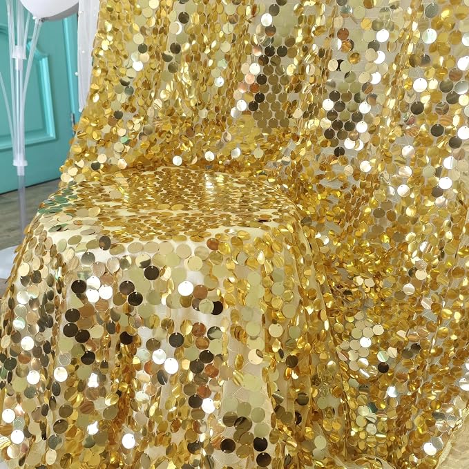 9FTx10FT Gold Sequin Backdrop Large, 1 Panel | Glitter Sparkle, Photography - Image 6