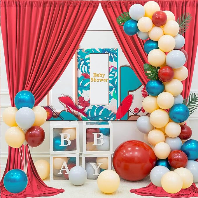 30ftx10ft Wrinkle Free Red Backdrop Curtains - Image 6