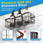 EUDELE 5-Pack Rustproof Stainless Steel Shower Caddy – No Drill Adhesive Bathroom Organizer with Large Capacity, Spacious Shower Shelves for Inside Shower, Kitchen & Home Decor Storage-XL Size