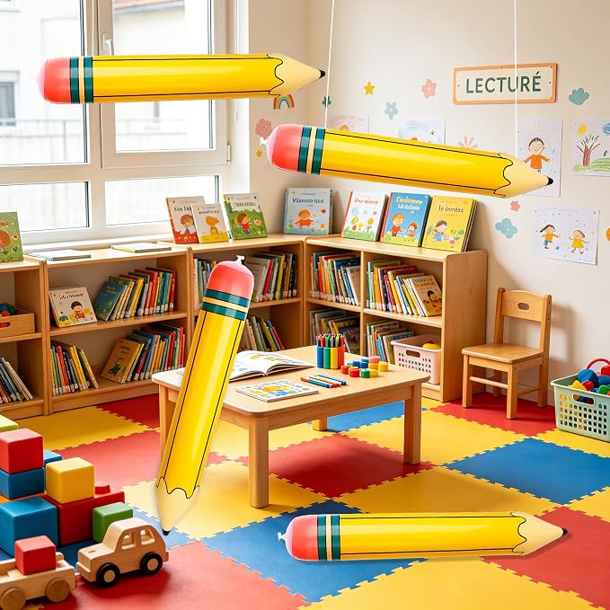 Large Inflatable Yellow Pencil Balloons, 27 Inch First Day of School Giant - Image 3