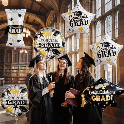 2026 Graduation Foil Balloons Decorations Set, 2026 Graduation CapScroll Balloon - Image 3