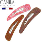 Camila Paris CP2932 French Hair Barrettes Clips, Snap Hair Slides Clic Clac for Women, Styling Girls Side Slide-in Metal Snap Pin Hair Accessories for Women. Strong Hold, No Slip Grip, Made in France