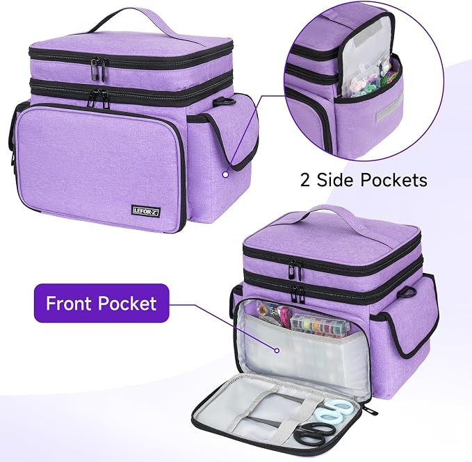 LEFOR·Z Sewing Supplies Organizer Storage Bag, Sewing Box | Double-Layer Sewing - Image 5