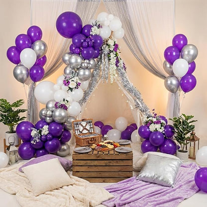 APLANET 150pcs Dark Purple Balloons Different Sizes of 18 12 10 5 Inch Royal - Image 7