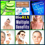 BioRLX 99% Aloe Vera Gel with Collagen and Hyaluronic Acid 250 Ml 8.5 Fl Oz - For Face Body, Hair & Scalp, After Sun Relief, Natural, Soothing, Hydrating
