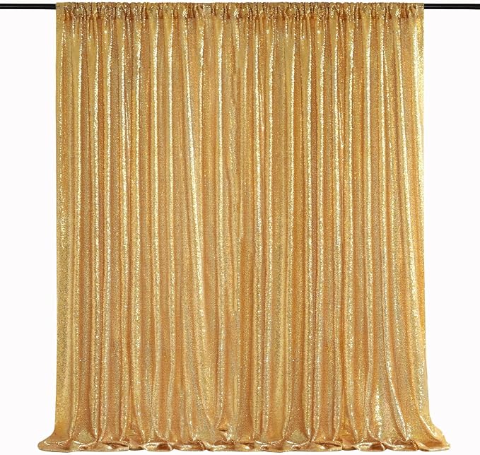7ft x 7ft Gold Sequin Backdrop Curtain Glitter Photo Booth Backdrop | Glitter - Image 7