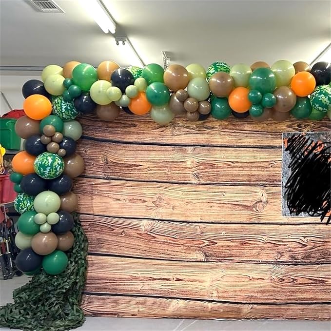 Green and Brown Army Balloons Set, 12 Inch Dark Sage Green Retro Light Coffee - Image 7