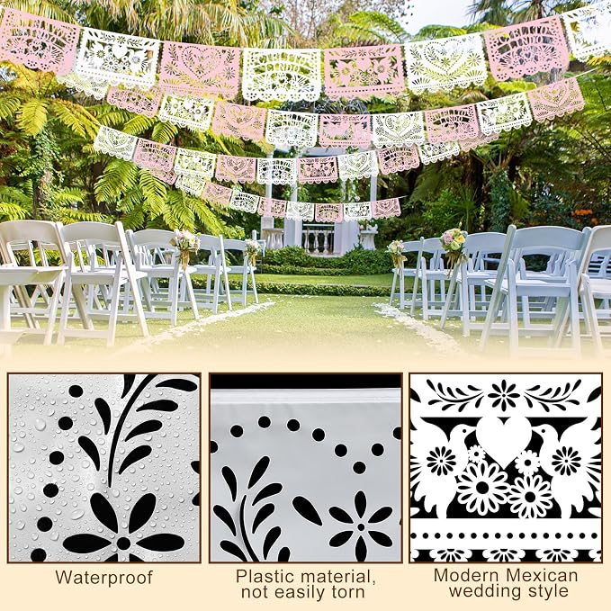 TaoBary 6 Pcs Papel Picado Mexican Wedding Cielito Lindo Party Decor 118 Feet - Image 3