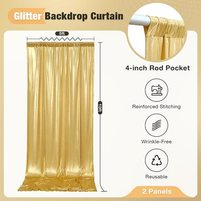 10x10FT Gold Sequin Backdrop Curtain - Image 6