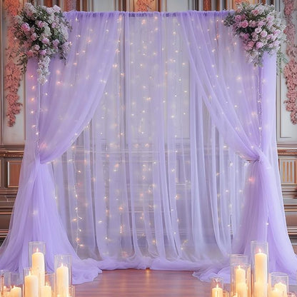 10x10ft Purple Tulle Backdrop Curtain - Image 4