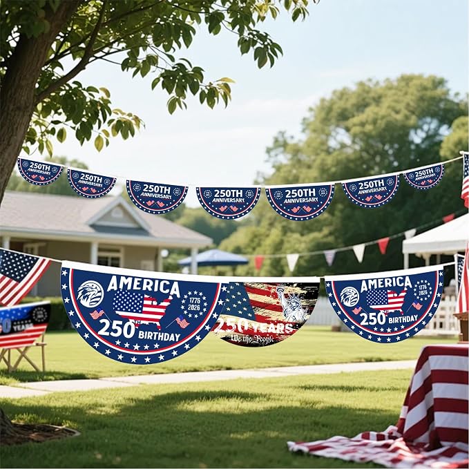 2PCS 250th Anniversary USA Flag, 1.5X3 FT 1776-2026 Fan Flags, 2 Ply Year - Image 5